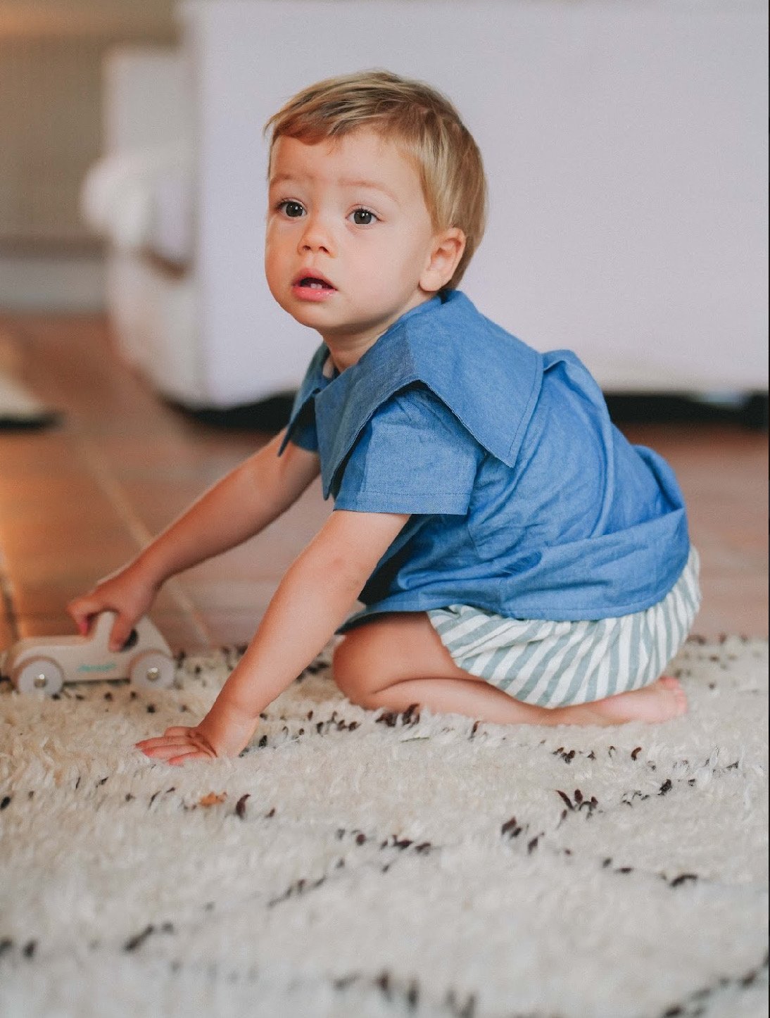 LOIR paris 】 LORETTE SHIRT - DENIM (18M,24M,3 LOIR paris 】 LORETTE SHIRT - DENIM (18M,24M,3