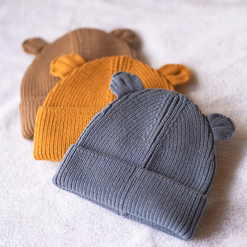 LIEWOOD】くま耳ニット帽 マスタード Gina Beanie - Mustard |
