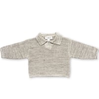 【GROWN】Open-knit Collar Pull Over - Wheat (1 - 4y)