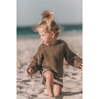 （ラスト１）【GROWN】Summer Open Knit Pull Over - Mud (1 - 3y)