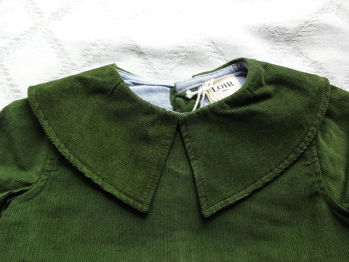 LOIR paris 】Romper Coco - Green Velvet（12M,18