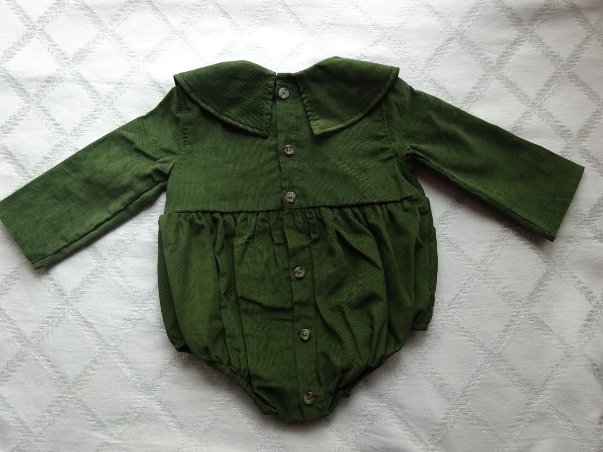 LOIR paris 】Romper Coco - Green Velvet（12M,18