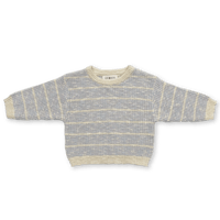 【GROWN】Organic Textured Rib Pull Over - Aqua/Milk (0 - 4y)