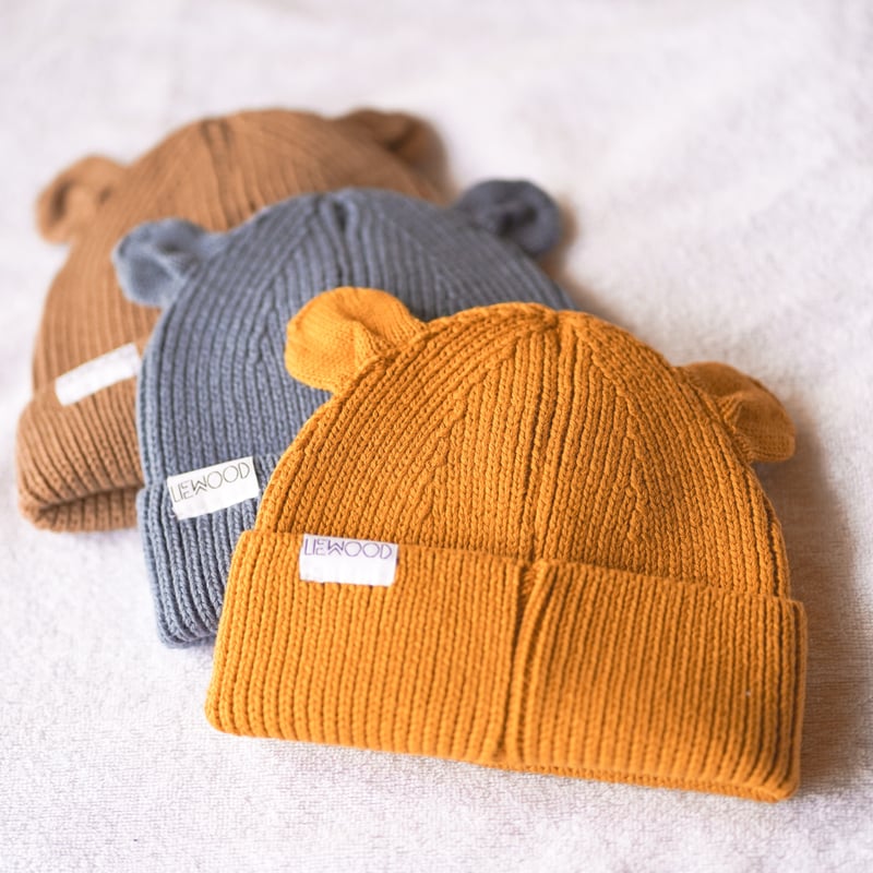 LIEWOOD】くま耳ニット帽 マスタード Gina Beanie - Mustard |