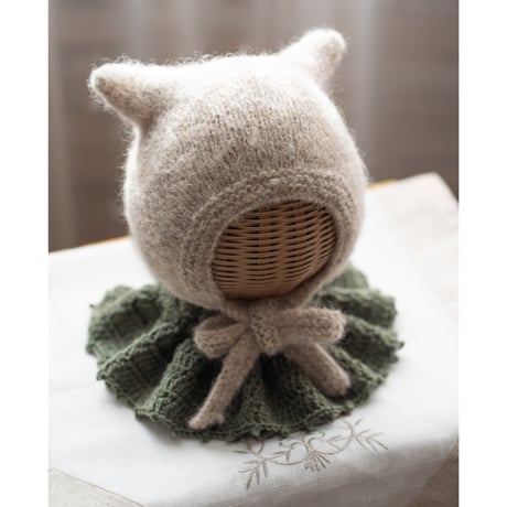【新品未使用】pixie hat / kitty hat / 6-12m PIXIE HAT】KITTY HAT - light beige | Mellow Cot