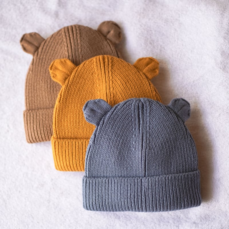 LIEWOOD】くま耳ニット帽 マスタード Gina Beanie - Mustard |