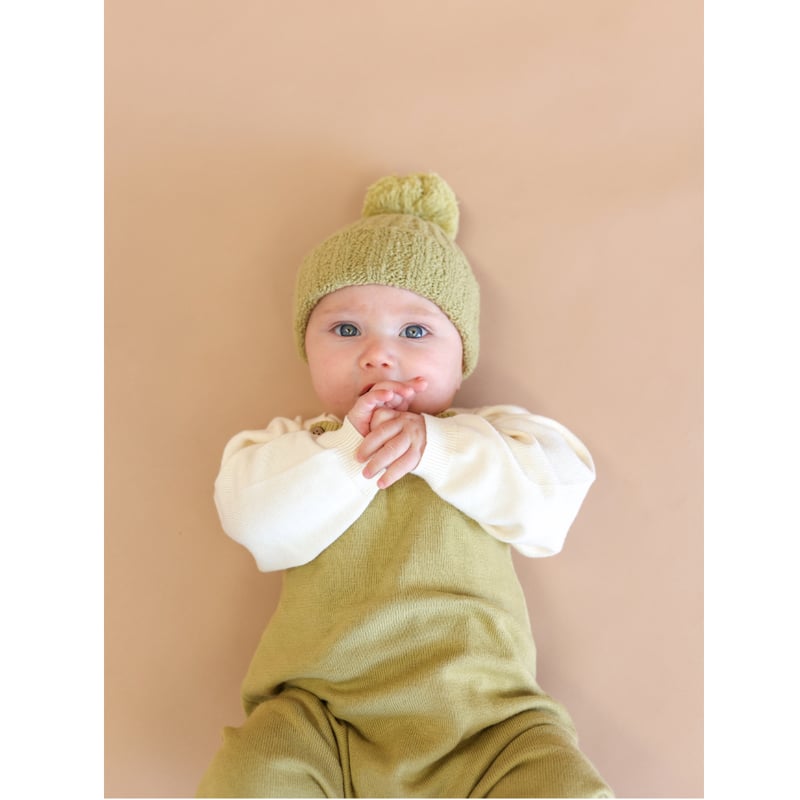 GROWN】Knitted Stripe Overalls - Sage | Mellow GROWN】Knitted Stripe Overalls - Sage | Mellow