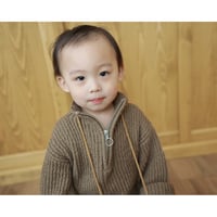 （ラスト２Y)【GROWN】Slub Yarn Zip Pull Over - Clay