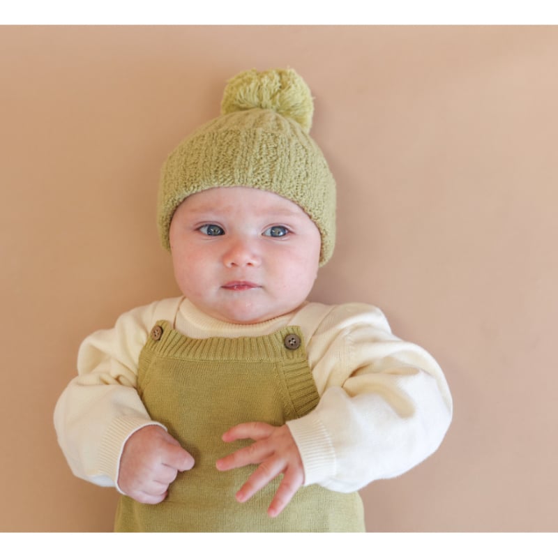 GROWN】Knitted Stripe Overalls - Sage | Mellow GROWN】Knitted Stripe Overalls - Sage | Mellow