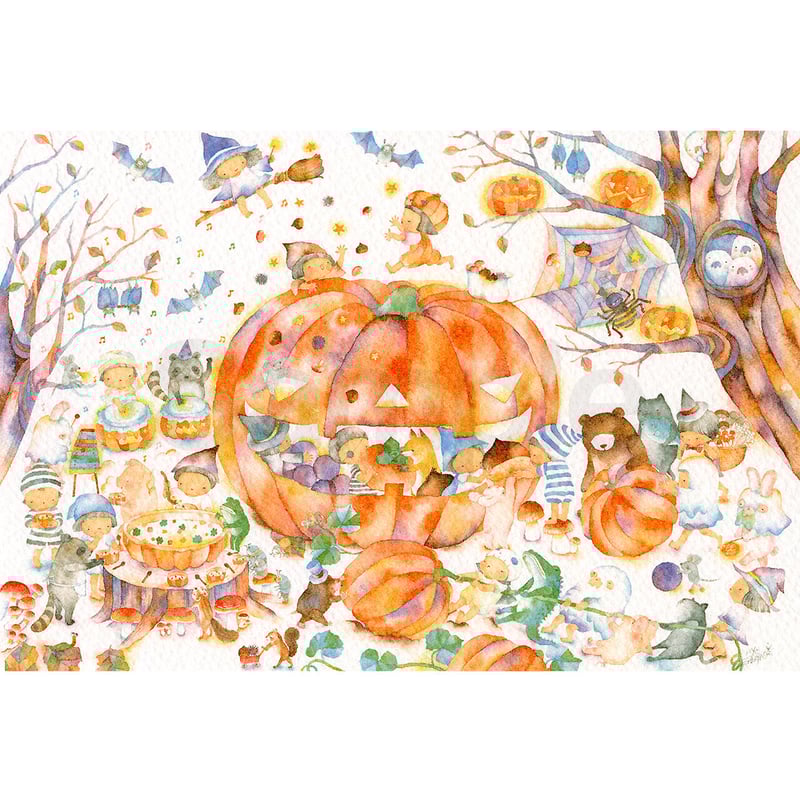 ホピ族 水彩画 サイン入り アジサイ ブルー 」木枠付きキャンバスに描く水彩画 アクリル