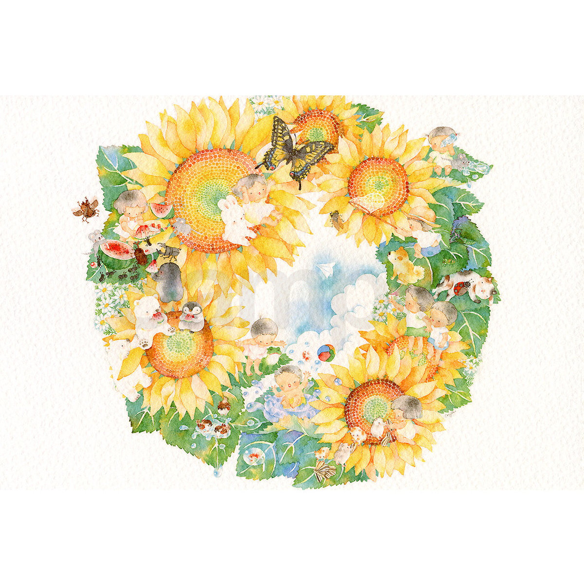 オフエリア　水彩画　個展出品作品　カードサイズ 水彩紙のポストカード あの夏 P-0408 | こばやしあや ネットストア