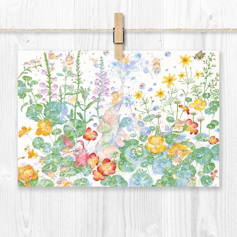 春霞にうっとりと咲いてsizeポストカード水彩画 線画 原画 春霞にうっとりと咲いてsizeポストカード水彩画 線画 原画
