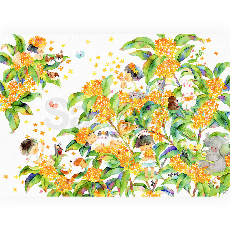 A4アートプリント 金木犀の香り A4-0434 | こばやしあや ネットストア