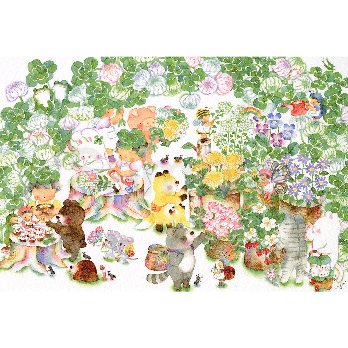 水彩紙のポストカード 野花のお花屋さん P-0443 | こばやしあや ネット
