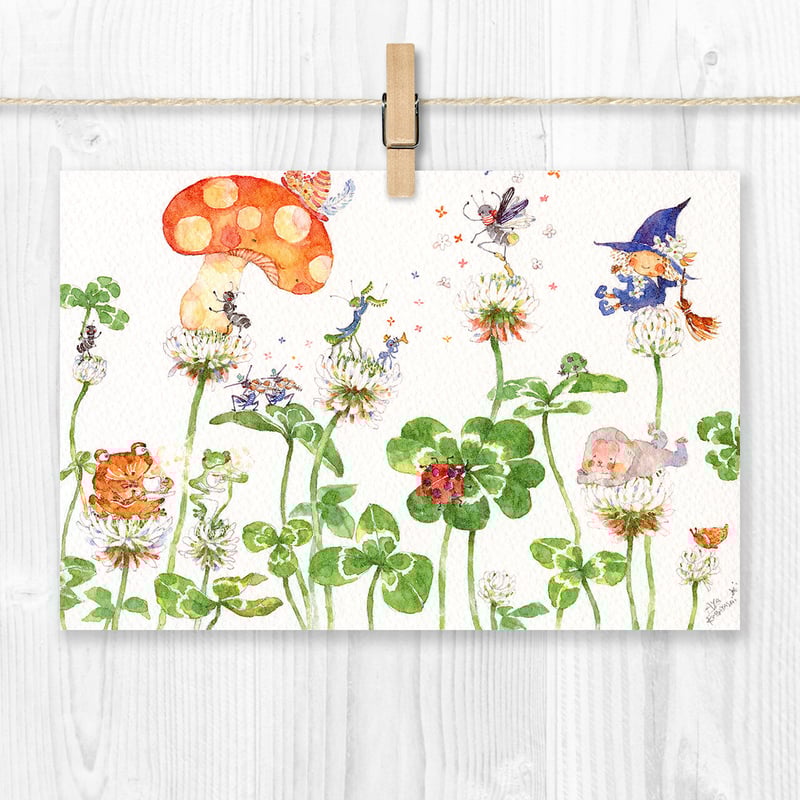 水彩紙のポストカード てんとう虫の物語 P-0228 | こばやしあや ネット