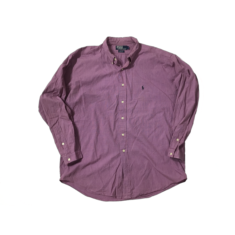 90's Polo by Ralph Lauren/Cotton solid B.D shir...