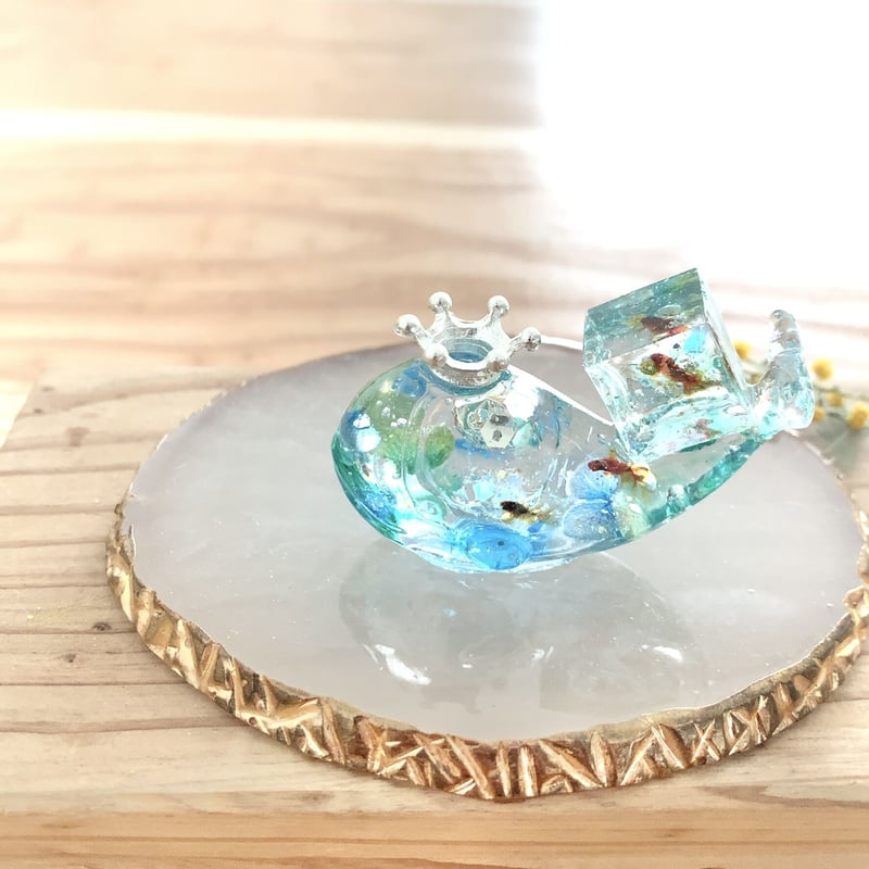 潤う手乗りクジラ〜スノードーム 小さな金魚達の世界〜 | irohaya.