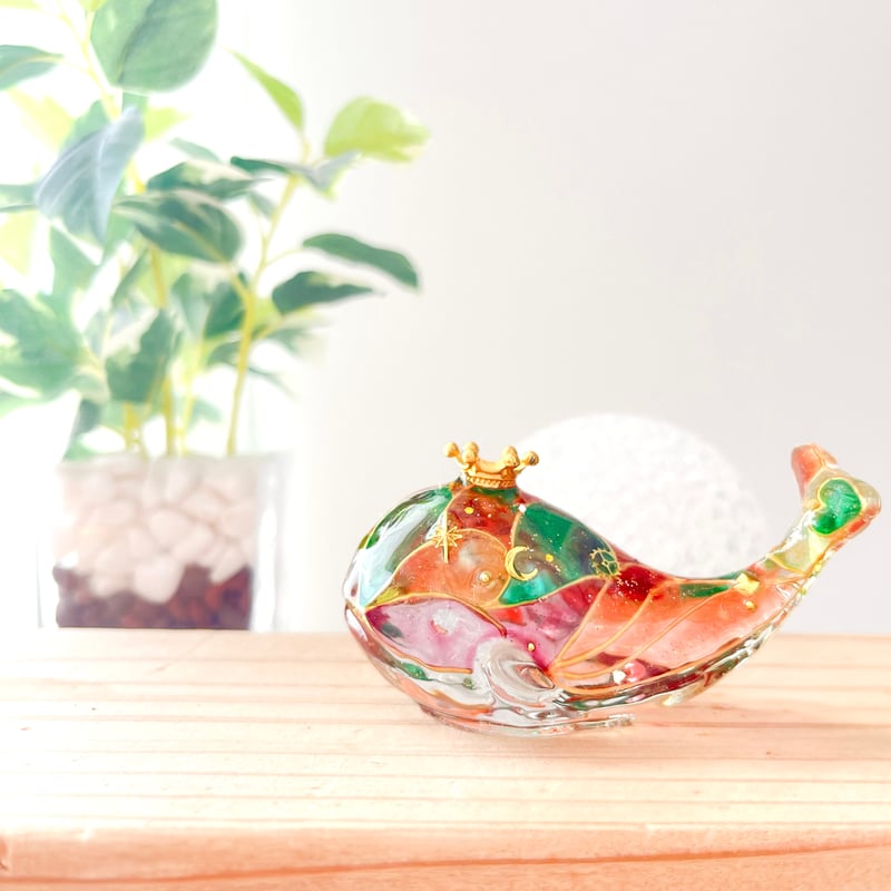 ☆購入不可 9/12抽選販売☆【手のひらクジラ】潤うステンドグラス風