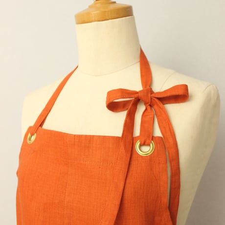 【Eyelet switching apron】Orange