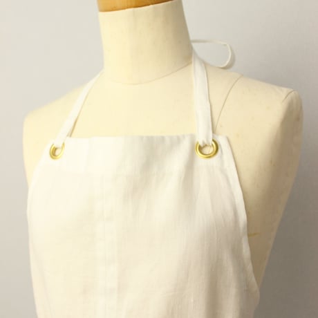 【Eyelet switching apron】White