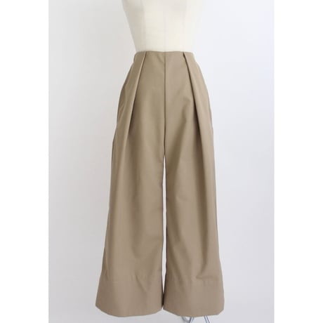 【Tuck wide pants】Beige