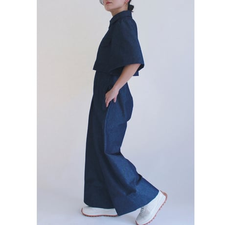 【Denim short shirts  jacket】Indigo