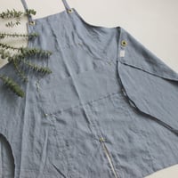 【Eyelet switching apron】Grayish blue