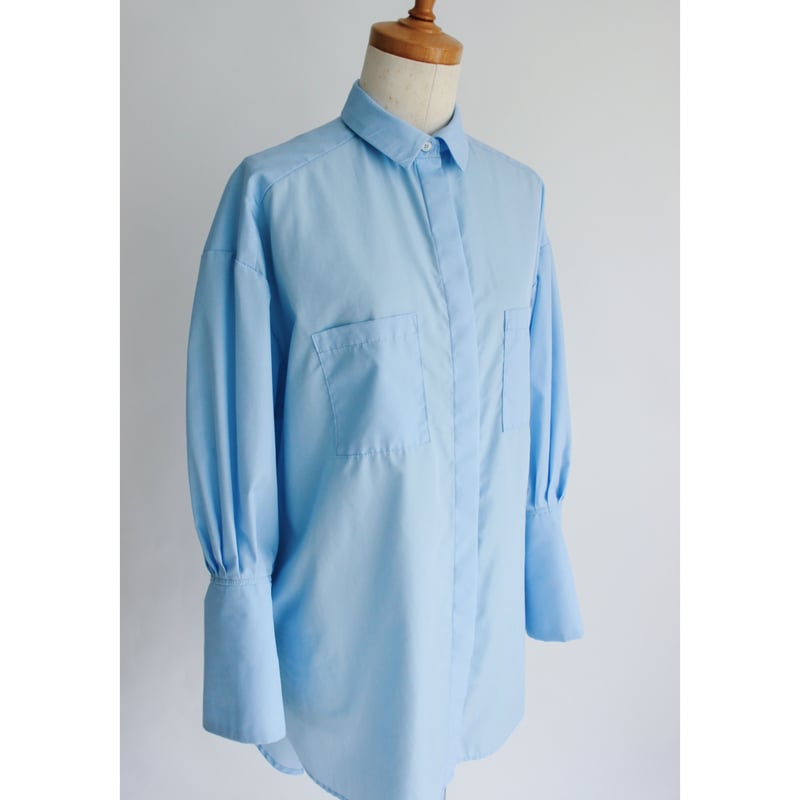 Over size shirt】Light blue | Rinyu