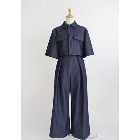 【Denim short shirts  jacket】Indigo