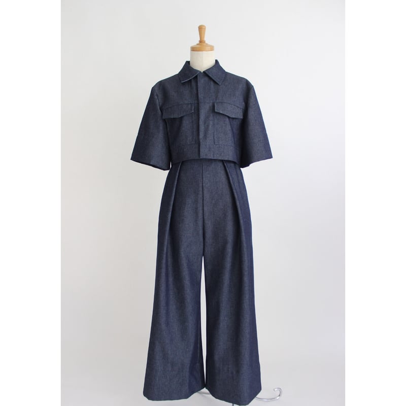 Denim short shirts jacket】Indigo | Rinyu