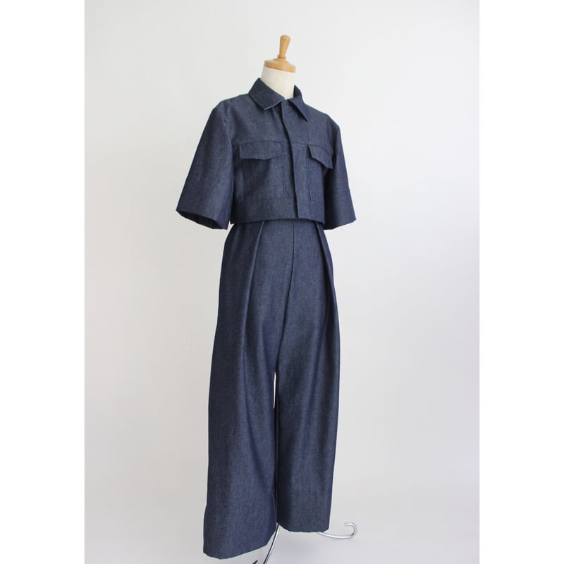 Denim short shirts jacket】Indigo | Rinyu