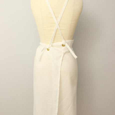 【Eyelet switching apron】White