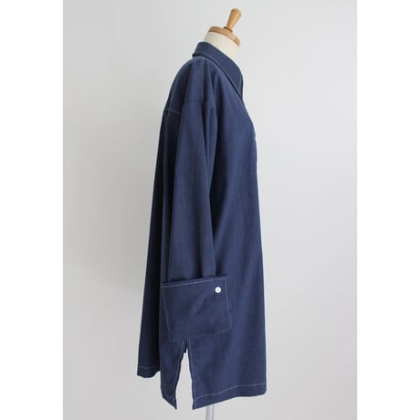 【Bicolor stitch blouse】Navy