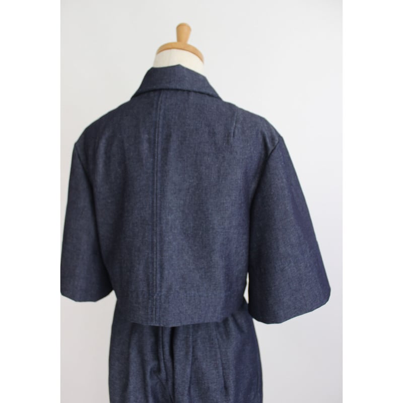 Denim short shirts jacket】Indigo | Rinyu