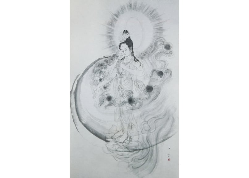 原画】前田こうせい「観音様」額入り | 前田こうせい・一期一会 