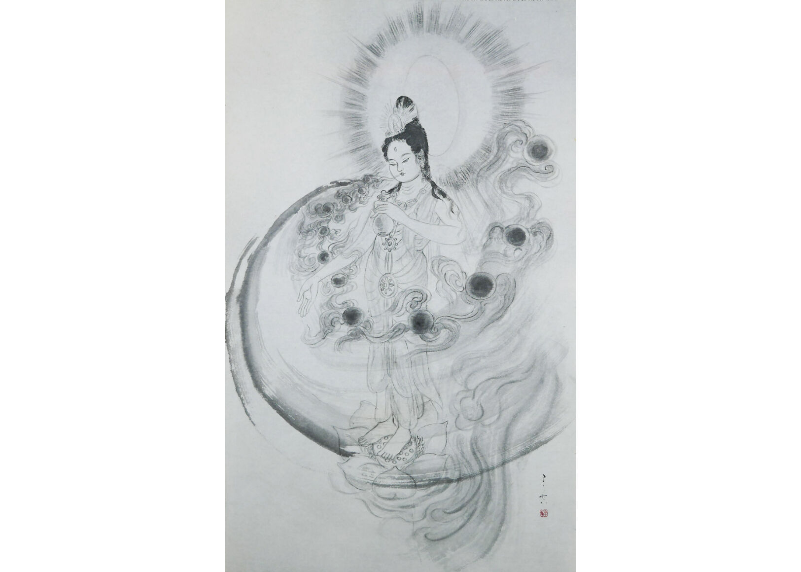 原画】前田こうせい「観音様」額入り | 前田こうせい・一期一会