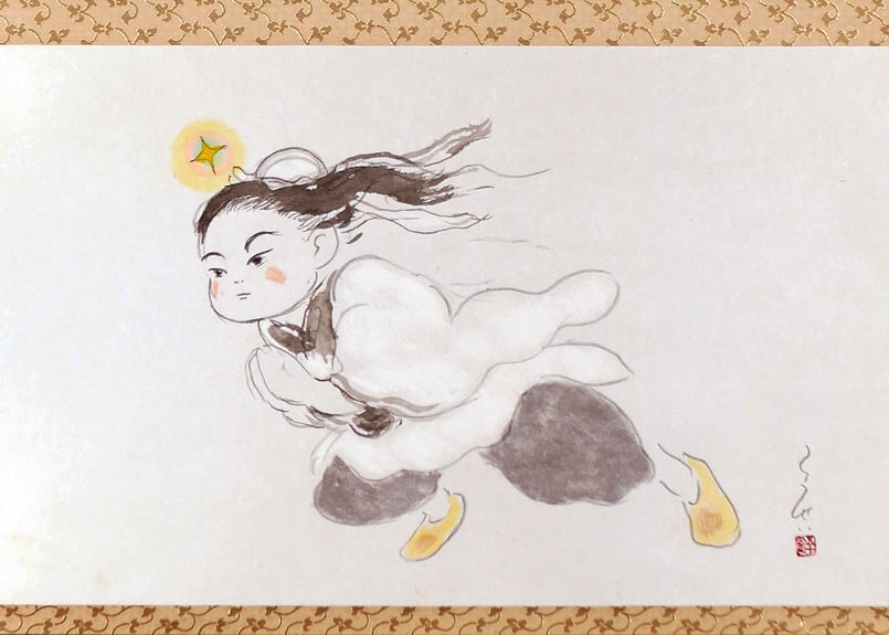 原画】前田こうせい「織姫・彦星2点セット」掛け軸 | 前田