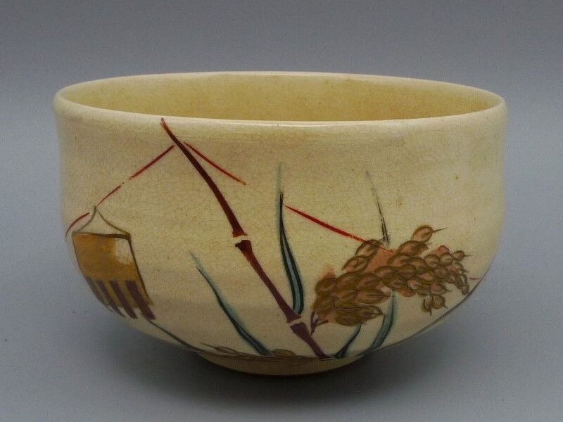 明治期 京焼 金彩色絵茶碗 | 昔縁