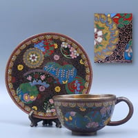 九谷焼 細字名工 田村金星 和歌細字茶碗 | 昔縁