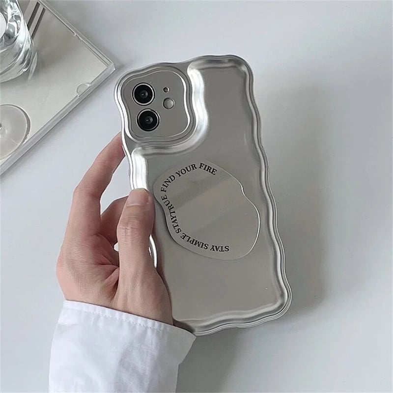 即納size有》silver metallic mirror iPhone case | T