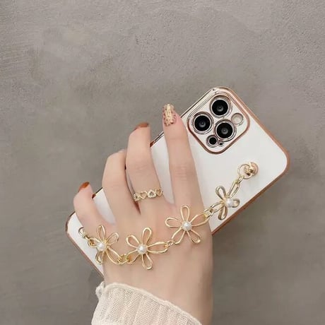 《即納サイズ有》フラワーパールブレスレット iPhone case