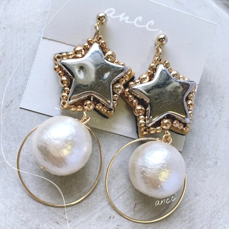 ［earring］big star studs