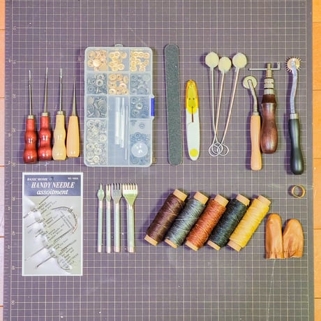 汎用菱目打ち ハンドプレス機 & レザークラフト工具スタートセット 軸径16ミリ