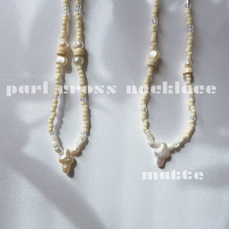 pearl cross necklace ..+＋