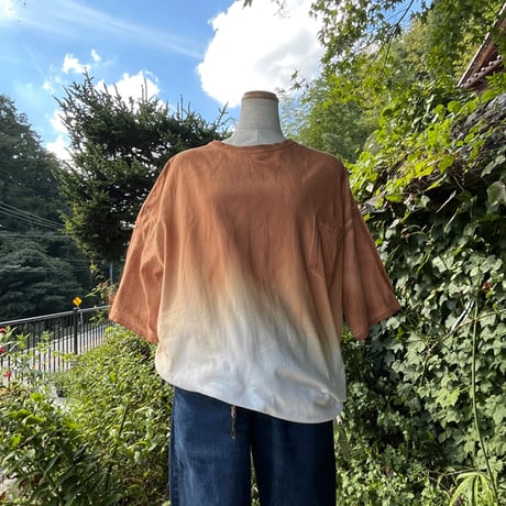 柿渋染め紳士物TシャツXL寸 24063