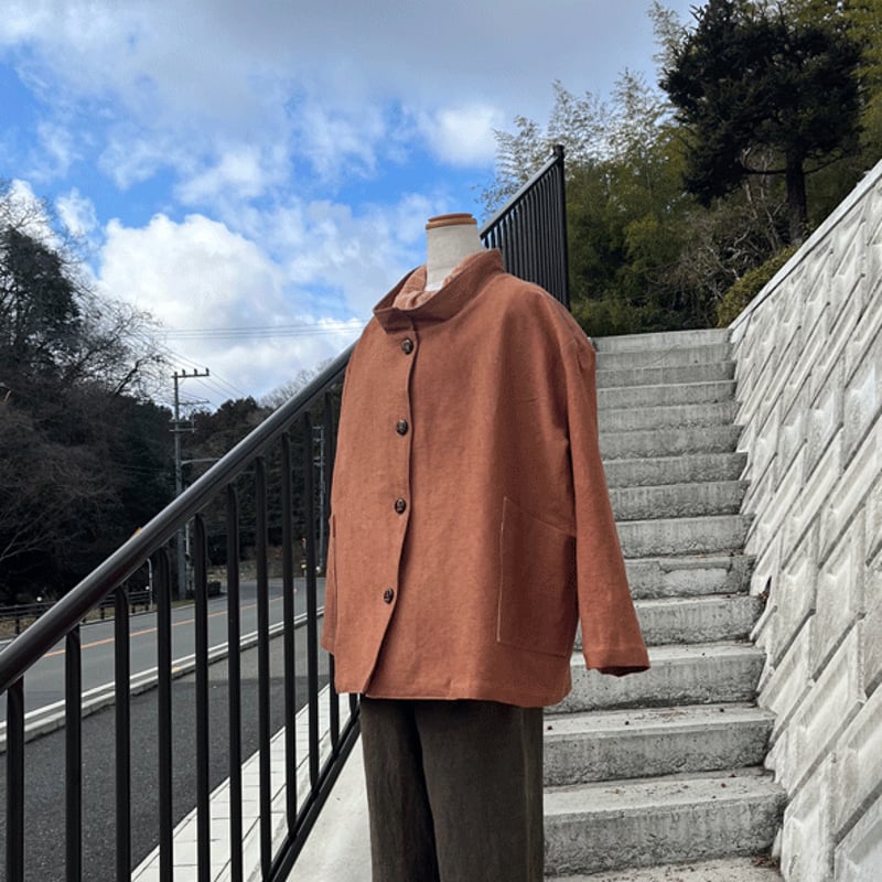 こだわりボタン柿渋染めジャケット24005 | fuitto's STORE こだわりボタン柿渋染めジャケット24005 | fuitto's STORE