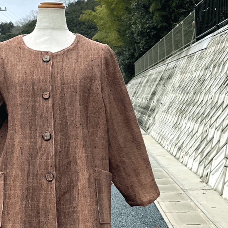 播州織柿渋染めジャケット24007 | fuitto's STORE