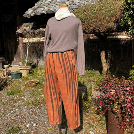 播州織柿渋染めエッグパンツ26008
