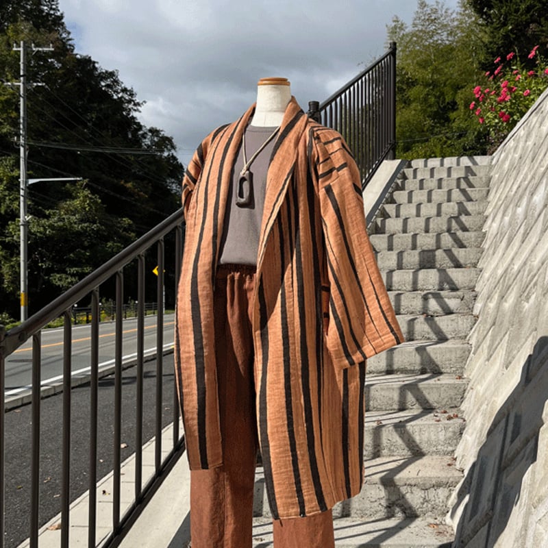 柿渋染めコート ATOZ : DANKE MAISTER COAT . 炭柿渋染め | RÜCKWÄRTS