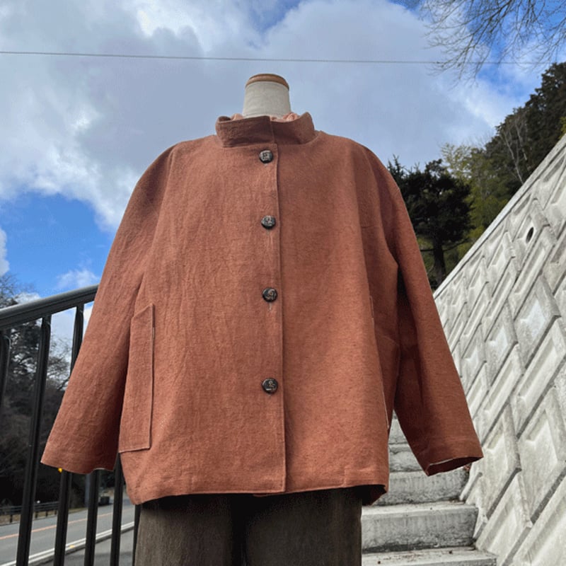 こだわりボタン柿渋染めジャケット24005 | fuitto's STORE こだわりボタン柿渋染めジャケット24005 | fuitto's STORE